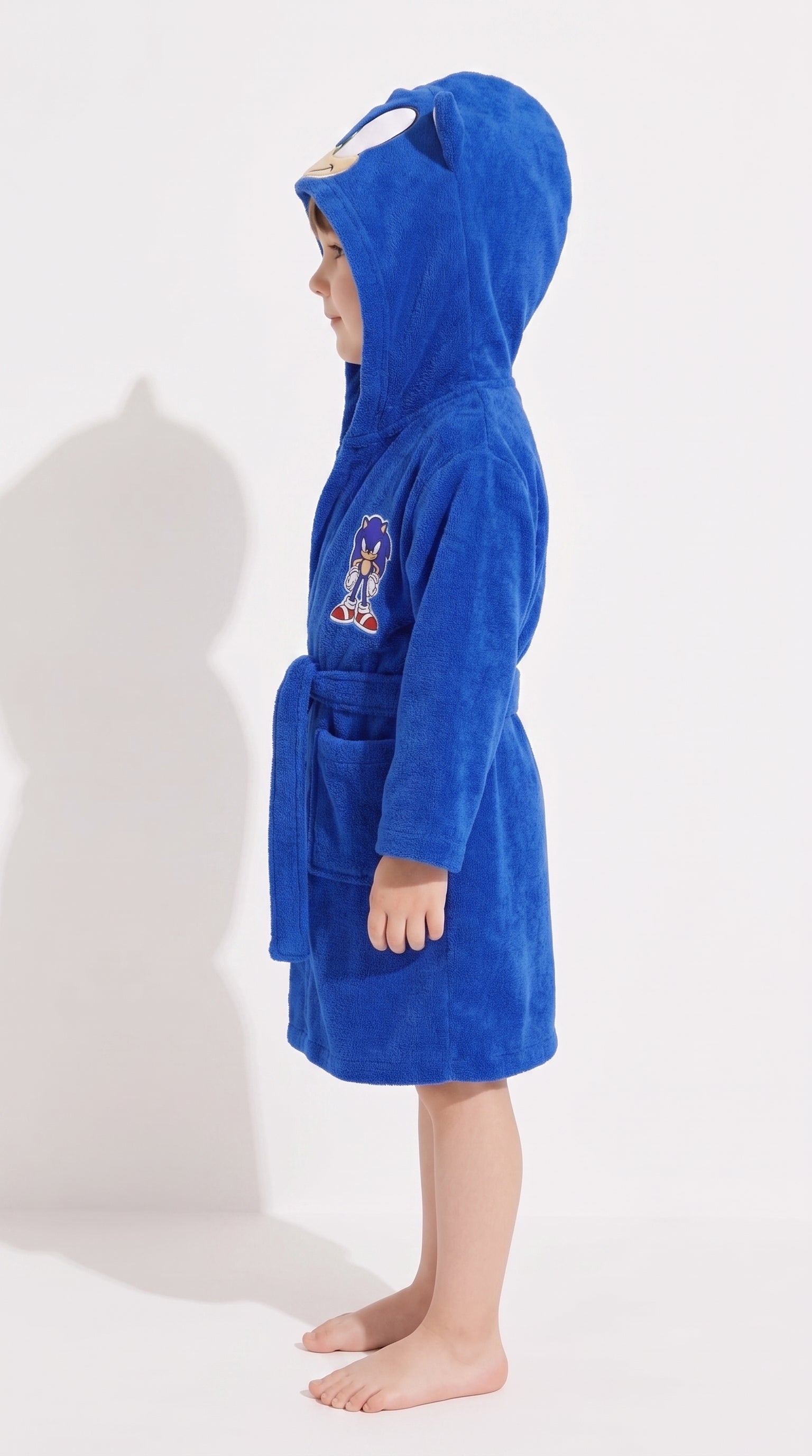 Sonic Hooded Kids Bathrobe – Royal Blue (Ages 4, 6, & 8)