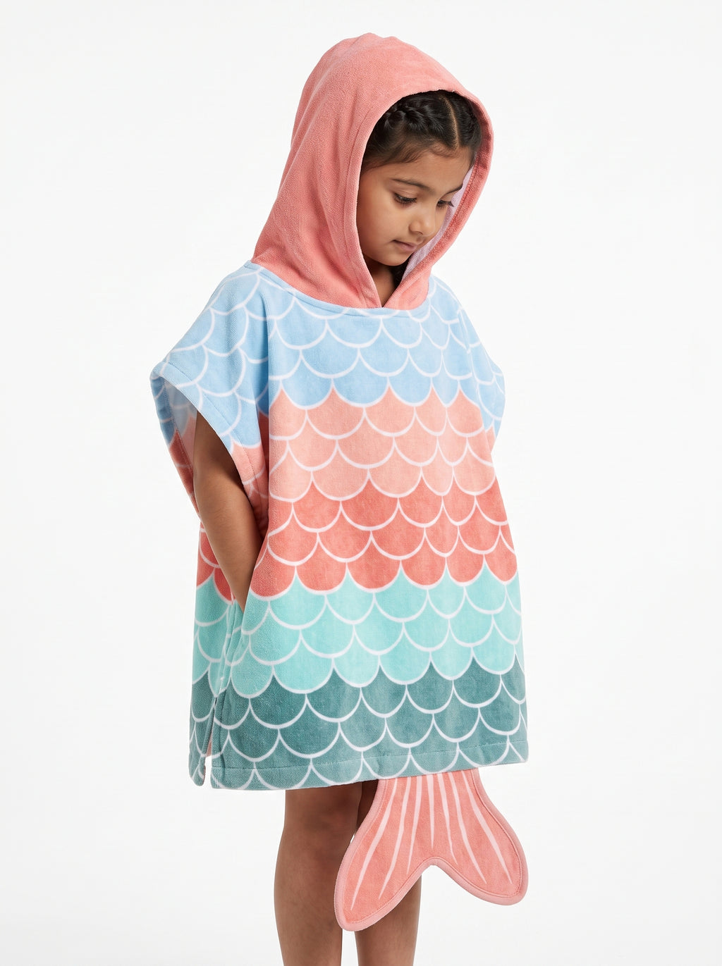 Beach & Surf Hooded Kids Poncho – Floral Biscus for 2-3 years