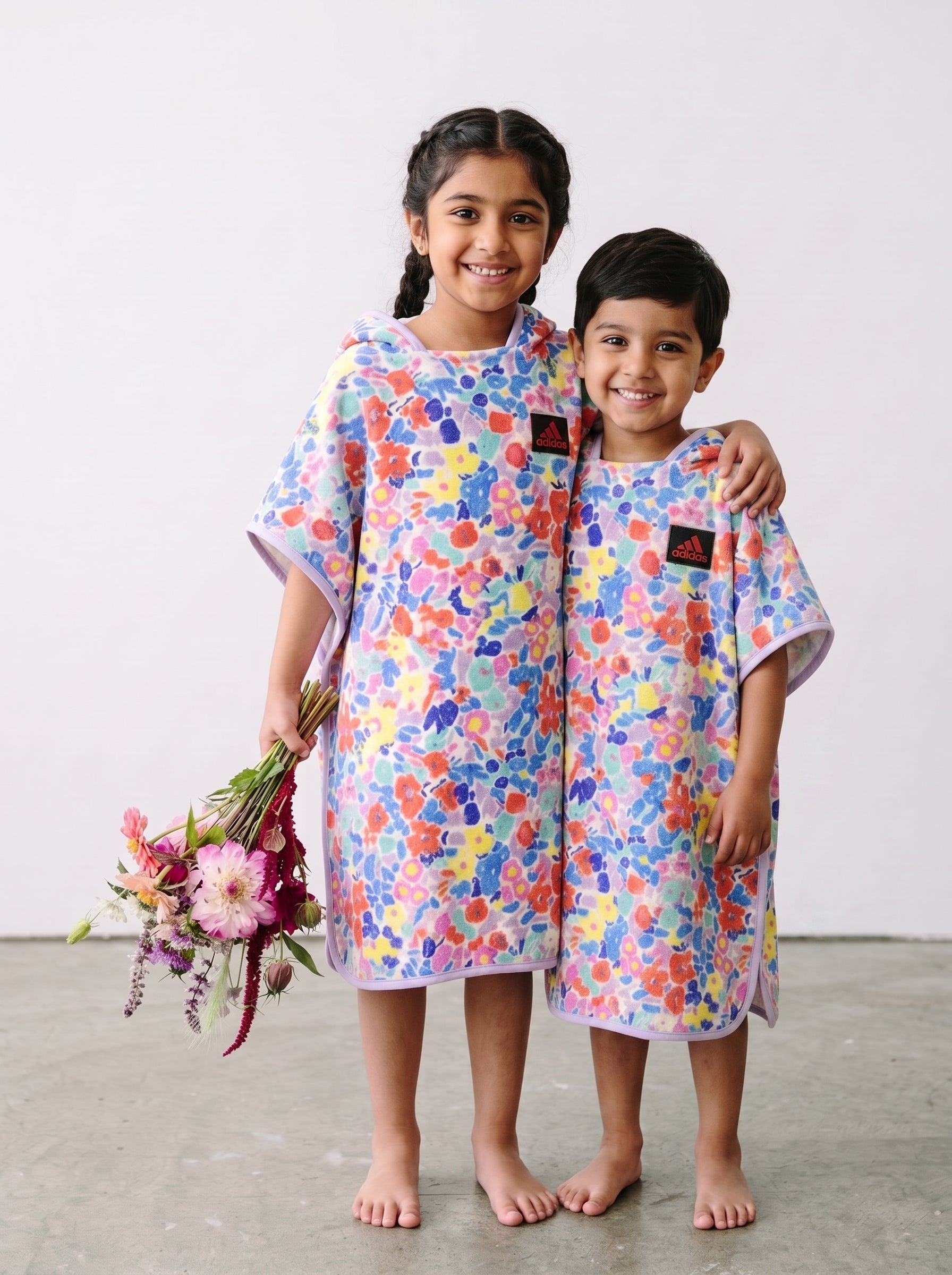 Kids Beach & Surf Hooded Poncho – Floral Biscus
