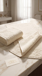 Ivory Cream Cotton Bath Towel Set of 2 | 100% Cotton Soft Absorbent Towels