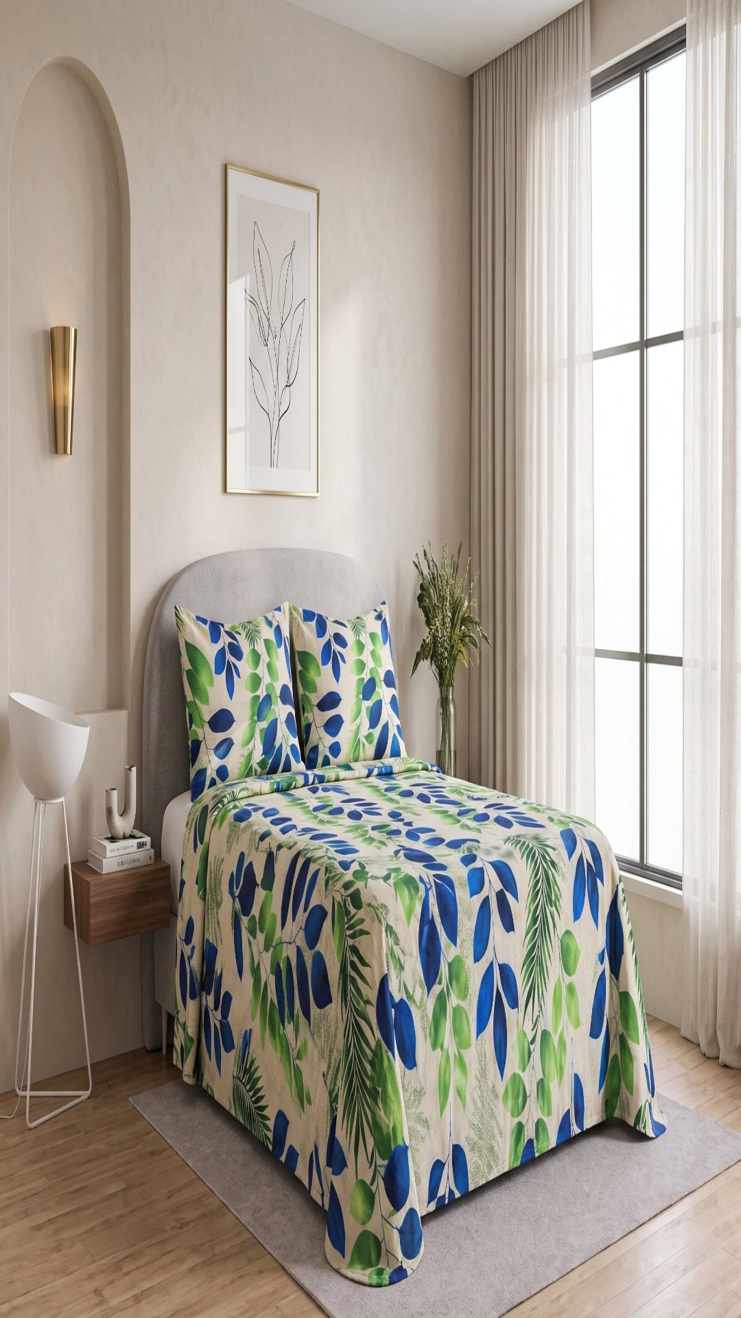 Micro Rich Cotton Double Bed Bedsheet Set - 93x96 |Premium Soft & Elegant Design | 2 Pillow Covers Included