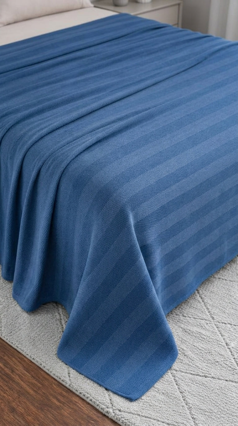 Textured Chevron Woven Cotton Blanket – Rich Brown All-Season Throw