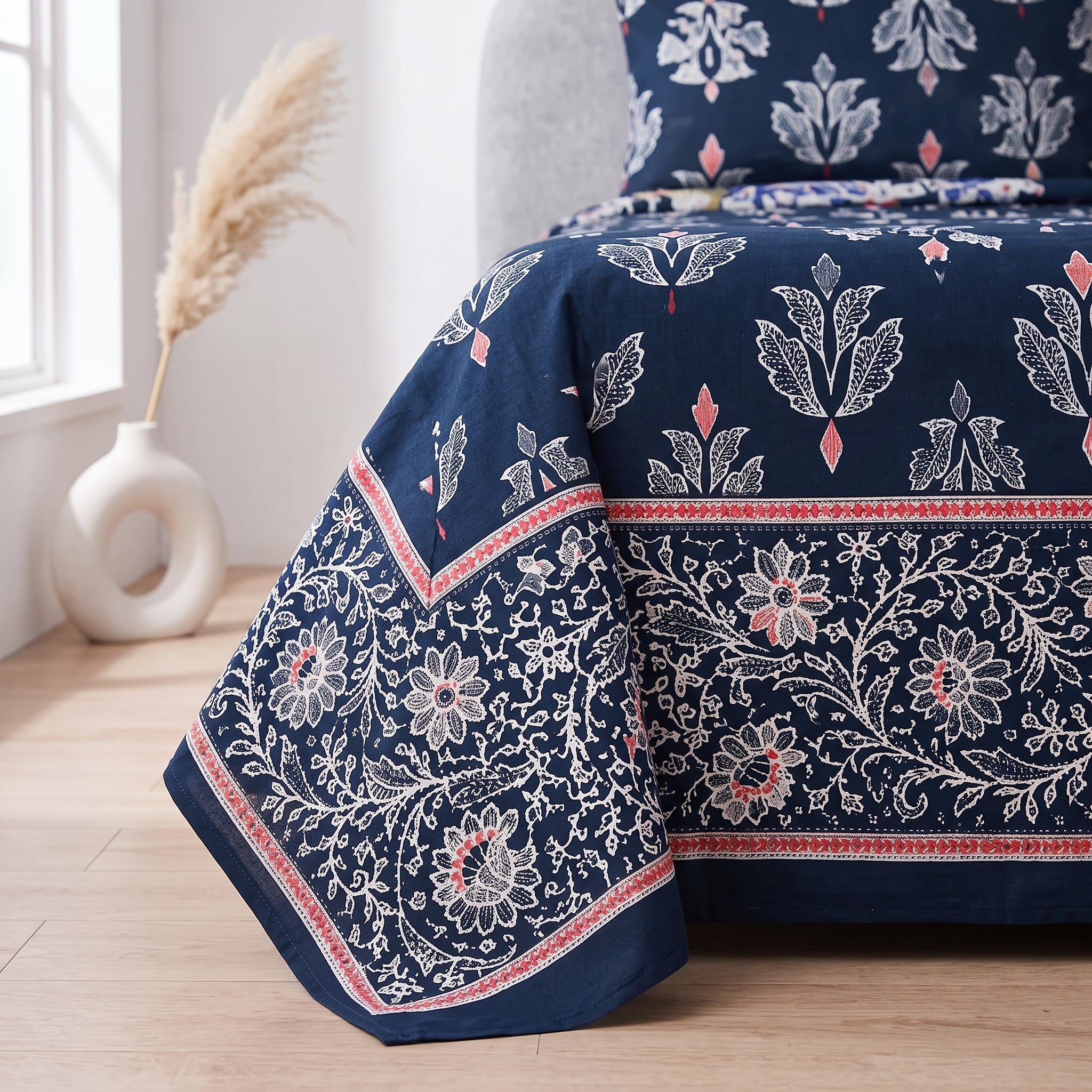 Micro Rich Cotton Double Bed Bedsheet Set - 93x96 |Premium Soft & Elegant Design | 2 Pillow Covers Included