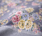 Micro Rich Cotton Double Bed Bedsheet Set – 93x96 | Soft & Elegant | Grey Floral Cotton Bedsheet Set – Elegant Bedding