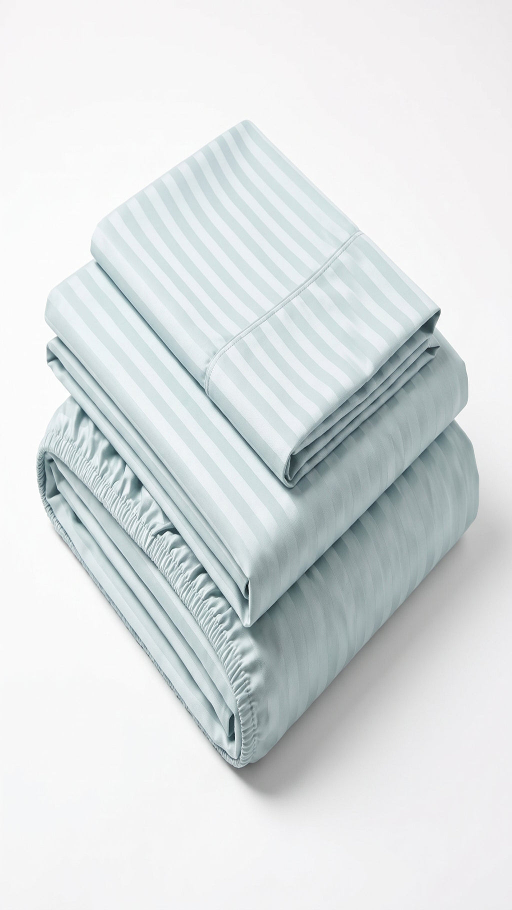 Mint Green King Size Stripe Fitted Bedsheet Set – Micro Cotton | Soft & Breathable