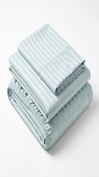 Mint Green King Size Stripe Fitted Bedsheet Set – Micro Cotton | Soft & Breathable