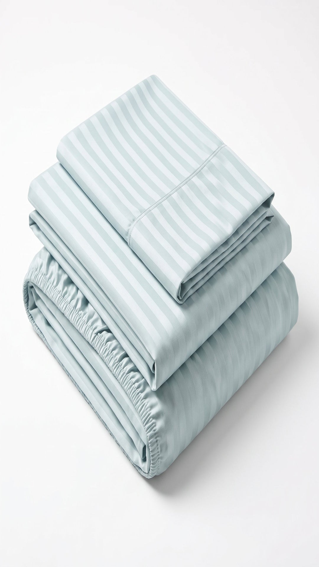 Mint Green King Size Stripe Fitted Bedsheet Set – Micro Cotton | Soft & Breathable