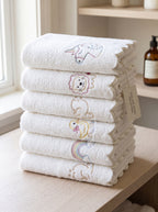 Cute Embroidered Kids Hand Towel - 20" x 30" | Soft Cotton Towel for Children | Cartoon Design Bathroom Towel