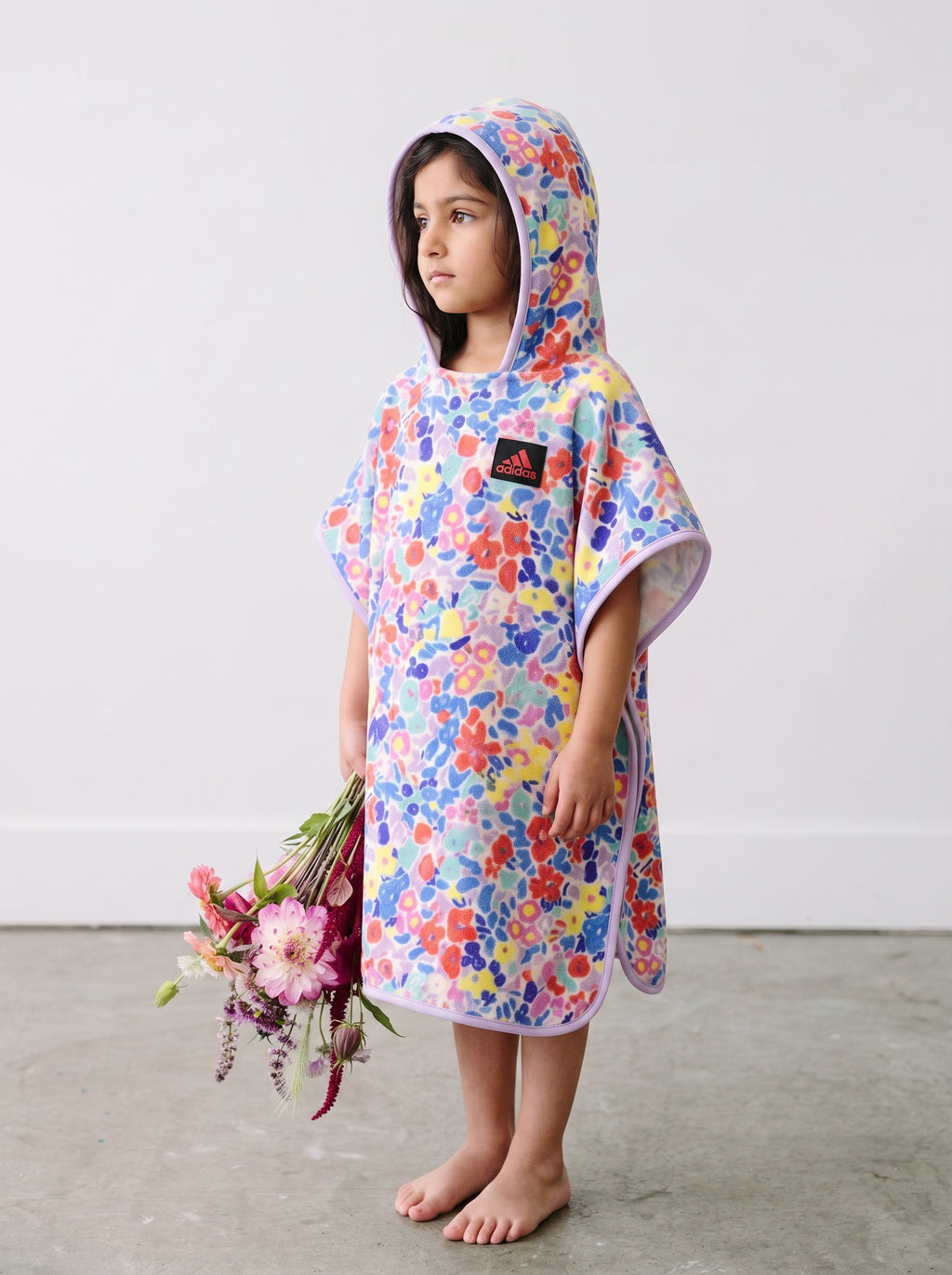 Kids Beach & Surf Hooded Poncho – Floral Biscus