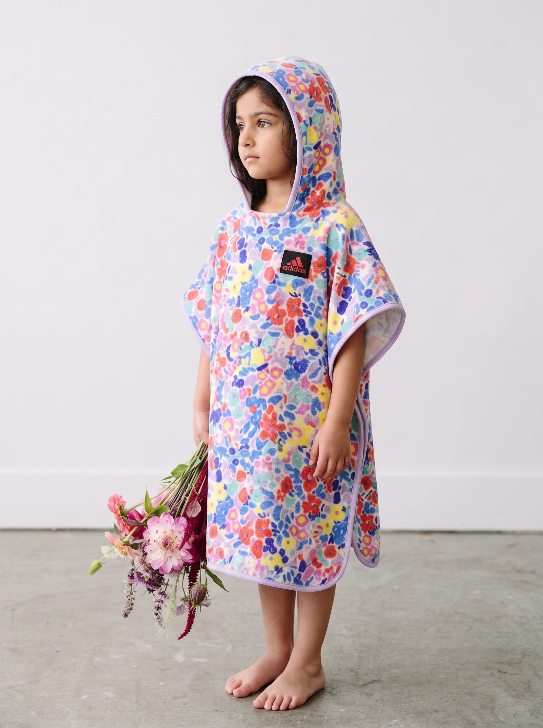 Kids Beach & Surf Hooded Poncho – Floral Biscus