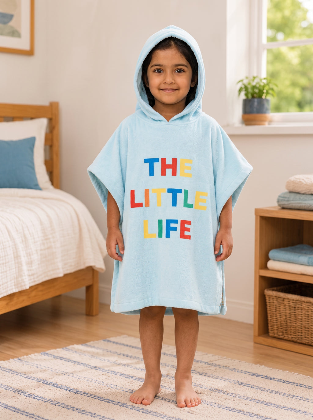 Beach & Surf Floral Hibiscus Hooded Poncho – Kids (2–3 Years)