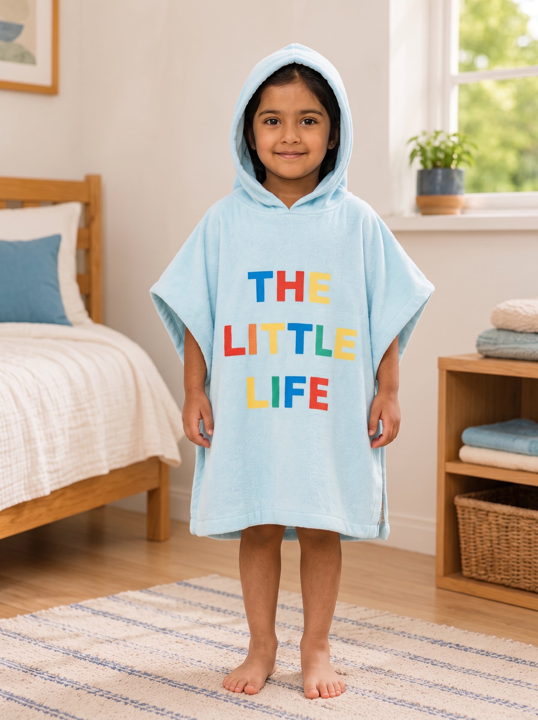 Beach & Surf Floral Hibiscus Hooded Poncho – Kids (2–3 Years)