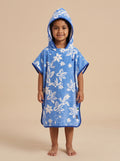 Kids Beach & Surf Hooded Poncho – Blue Biscus