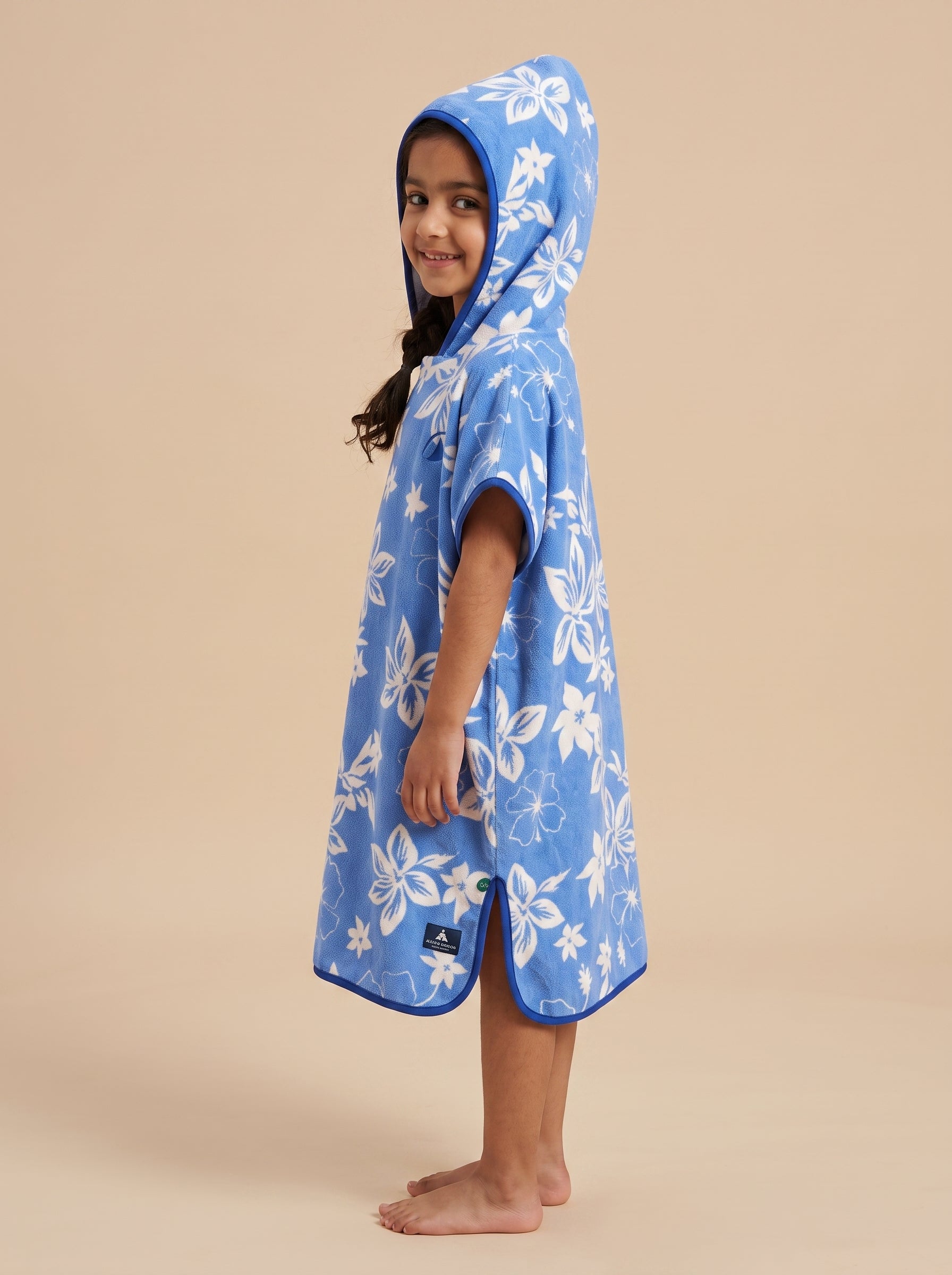 Kids Beach & Surf Hooded Poncho – Blue Biscus