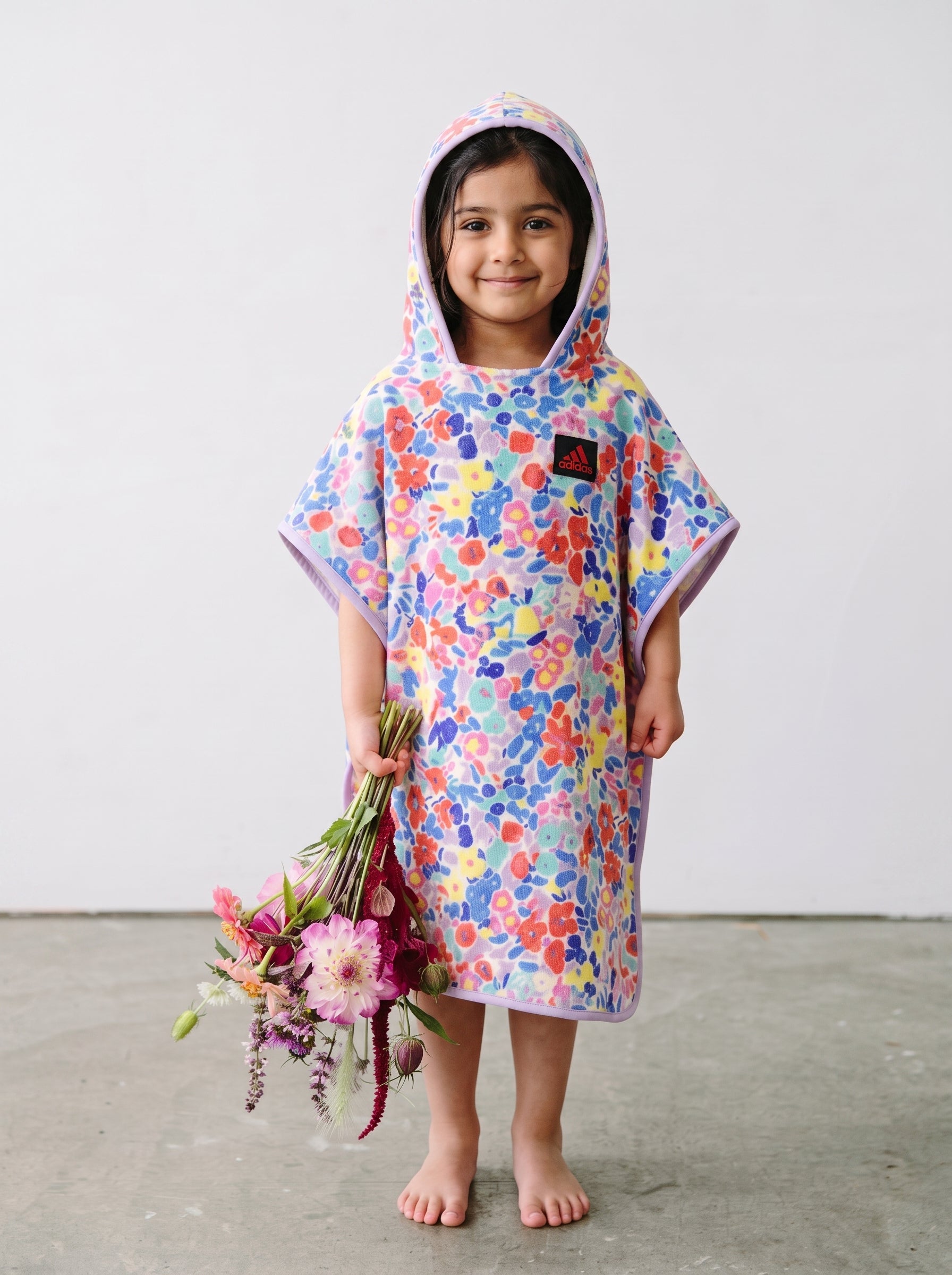 Kids Beach & Surf Hooded Poncho – Floral Biscus