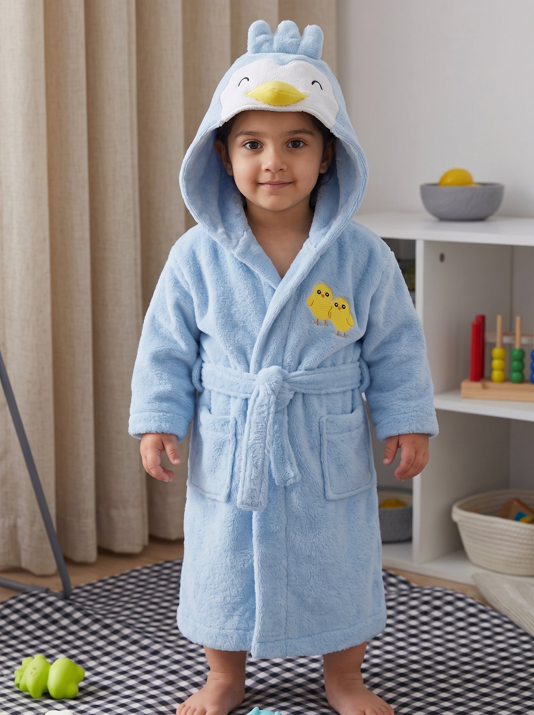 Duckie Soft & Cozy Animal Hooded Bathrobes (Ages 1 to 2 Years)