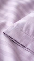 Lavender Stripe Fitted Bedsheet Set – King Size, Sateen Cotton