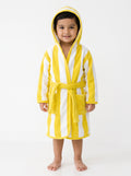 Yellow strip Hooded Kids Bathrobe – yellow (Ages 1 to3 Years)
