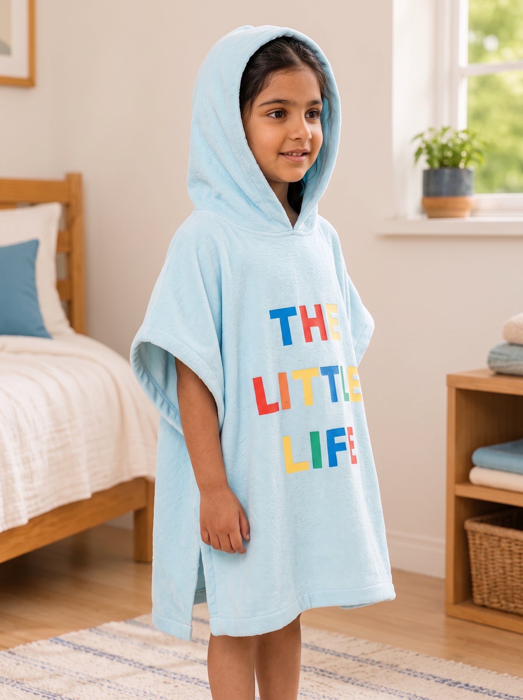 Beach & Surf Floral Hibiscus Hooded Poncho – Kids (2–3 Years)