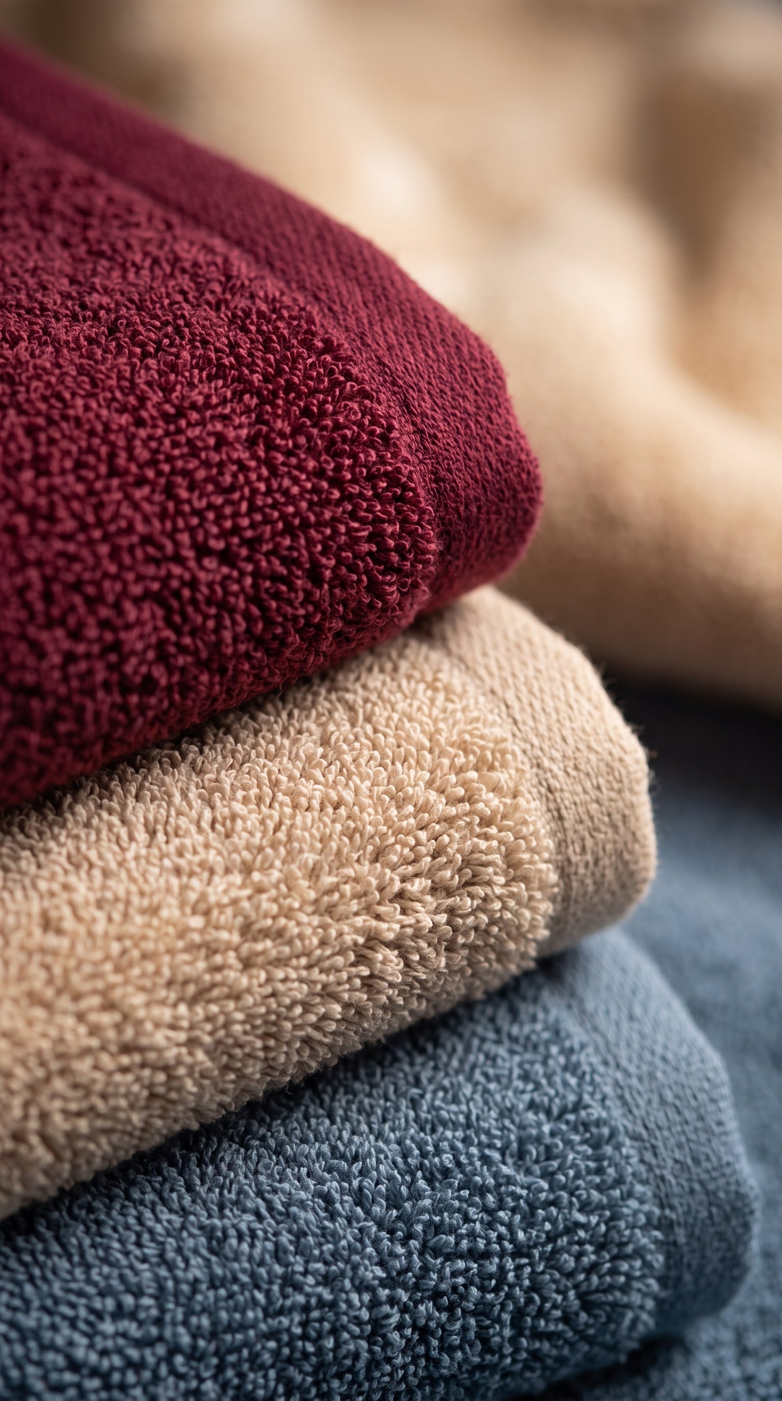 Pack of 3 Embroidered Hand Towels | Maroon, Beige & Teal, 100% Cotton, 50x90cm