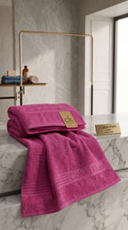 Magenta Premium Cotton Towel Set | Bath Towel & Hand Towel Combo, 100% Cotton