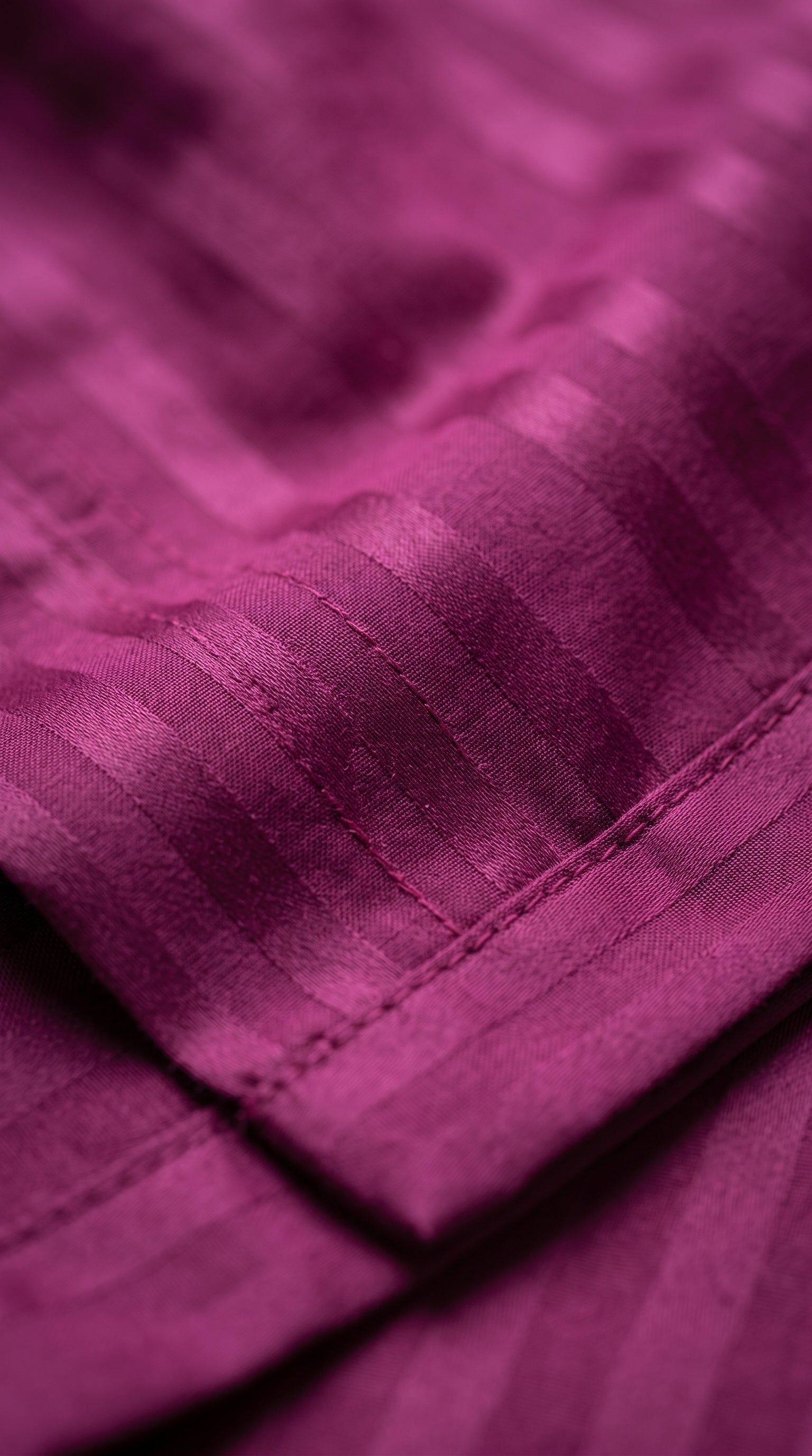 Plum Magenta Stripe Fitted Bedsheet – King Size | Micro Cotton, Soft & Breathable