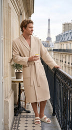 Unisex Waffle Bathrobe Set | Premium Yarn-Dyed Cotton Robe for Men & Women