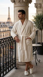 Unisex 500 GSM Velvet Bathrobe Set | Premium Robe & Slippers