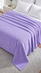 Zig-Zag Chevron Cotton Blanket – All-Season Bedding for Double Bed (210x240 cm)