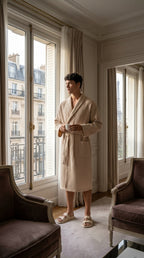 Unisex Waffle Bathrobe Set | Premium Yarn-Dyed Cotton Robe for Men & Women