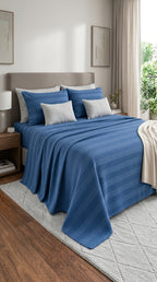Textured Chevron Woven Cotton Blanket – Rich Brown All-Season Throw