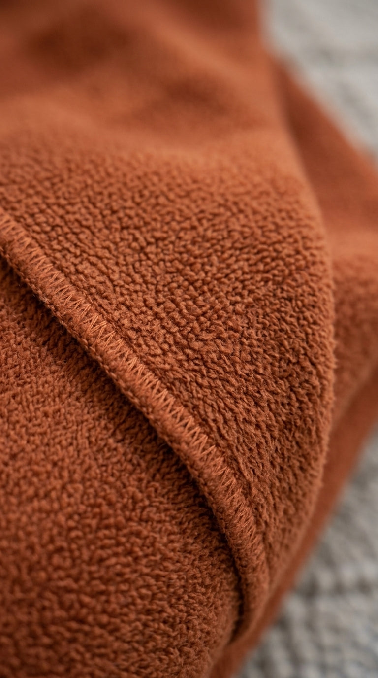 Textured Chevron Woven Cotton Blanket – Rich Brown All-Season Throw