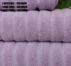 Luxury 100% Cotton Ribbed Towels | Soft Absorbent Bath Towel Set – Lavender