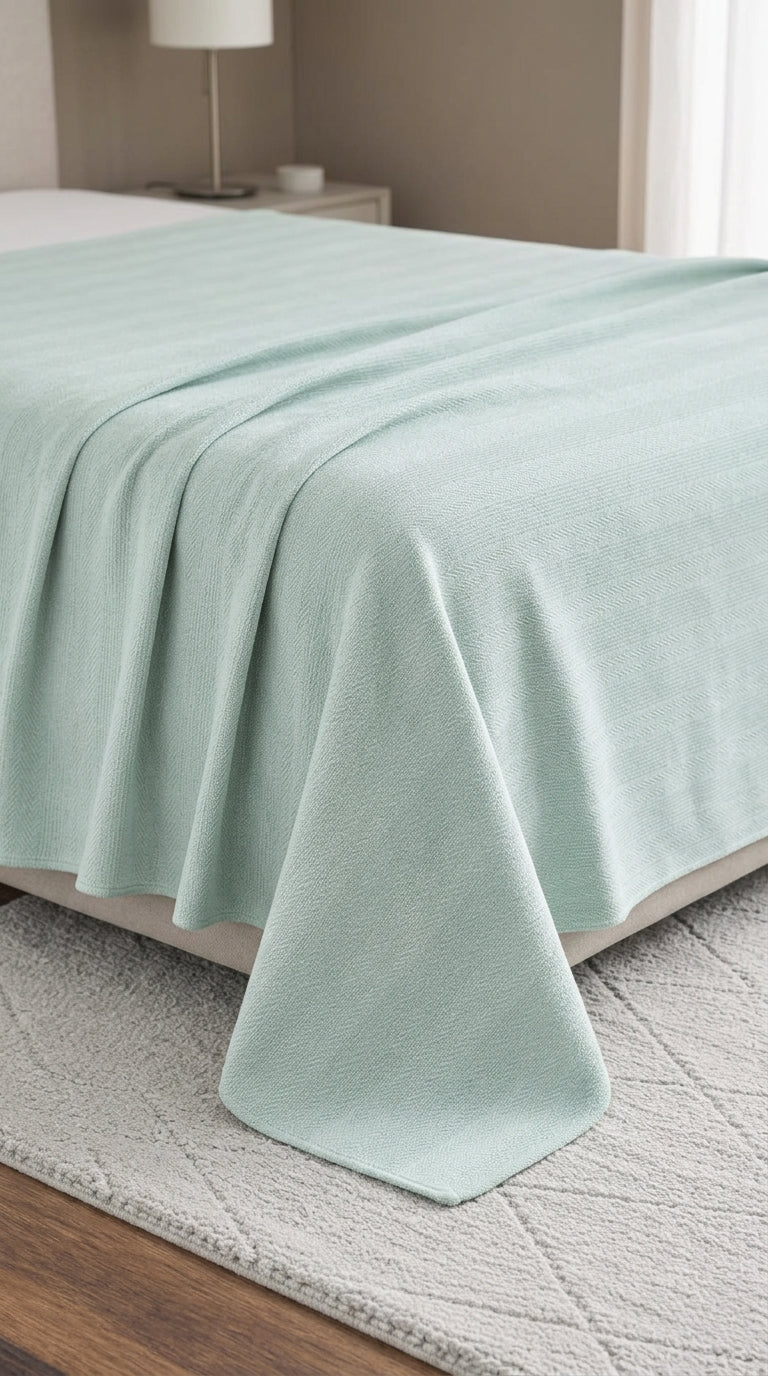 Textured Chevron Woven Cotton Blanket – Rich Brown All-Season Throw