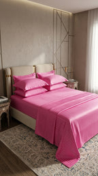 Blush Pink Sateen Stripe Bedsheet – King Size