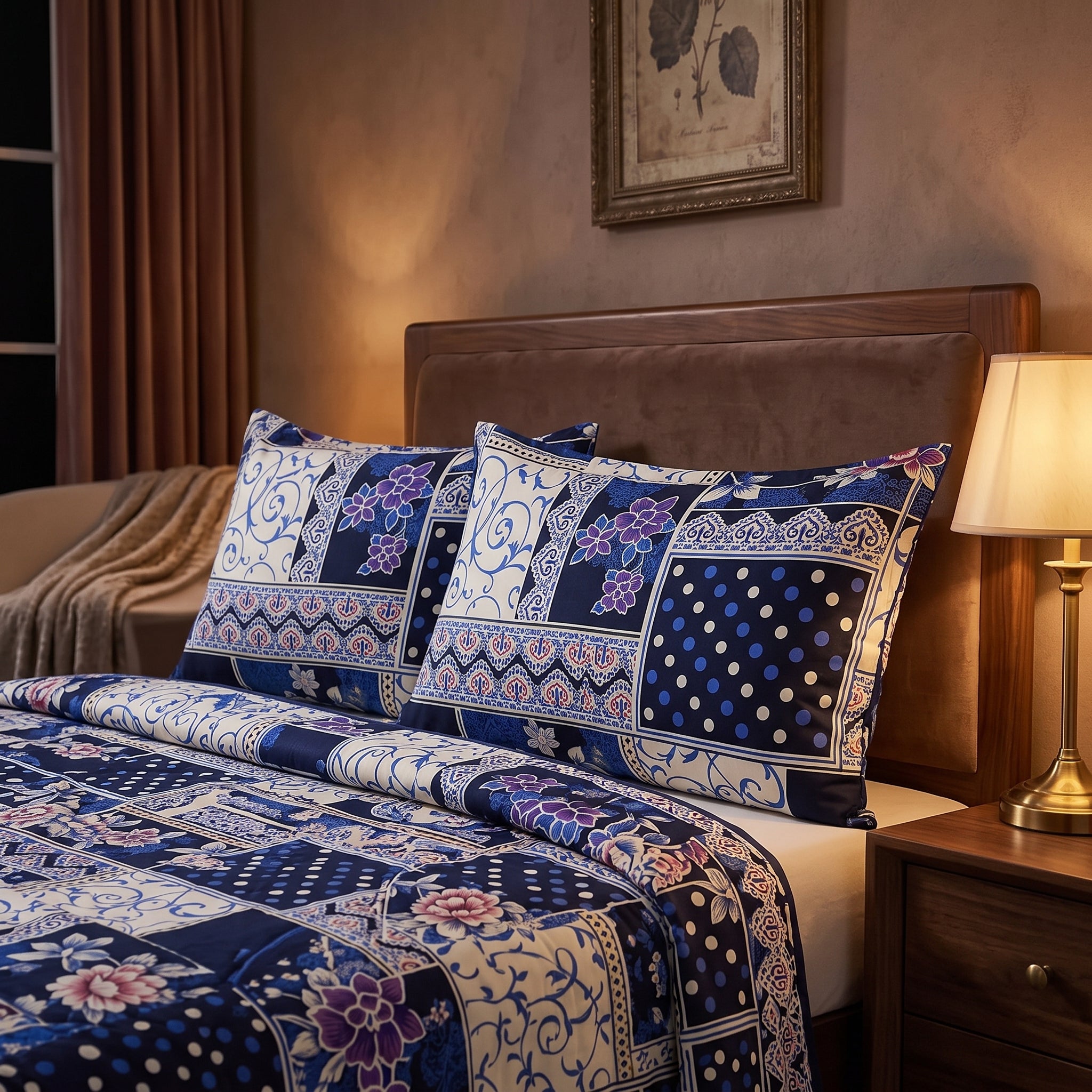 Micro Rich Cotton Double Bed Bedsheet Set – 93x96 | Premium Soft & Elegant Design