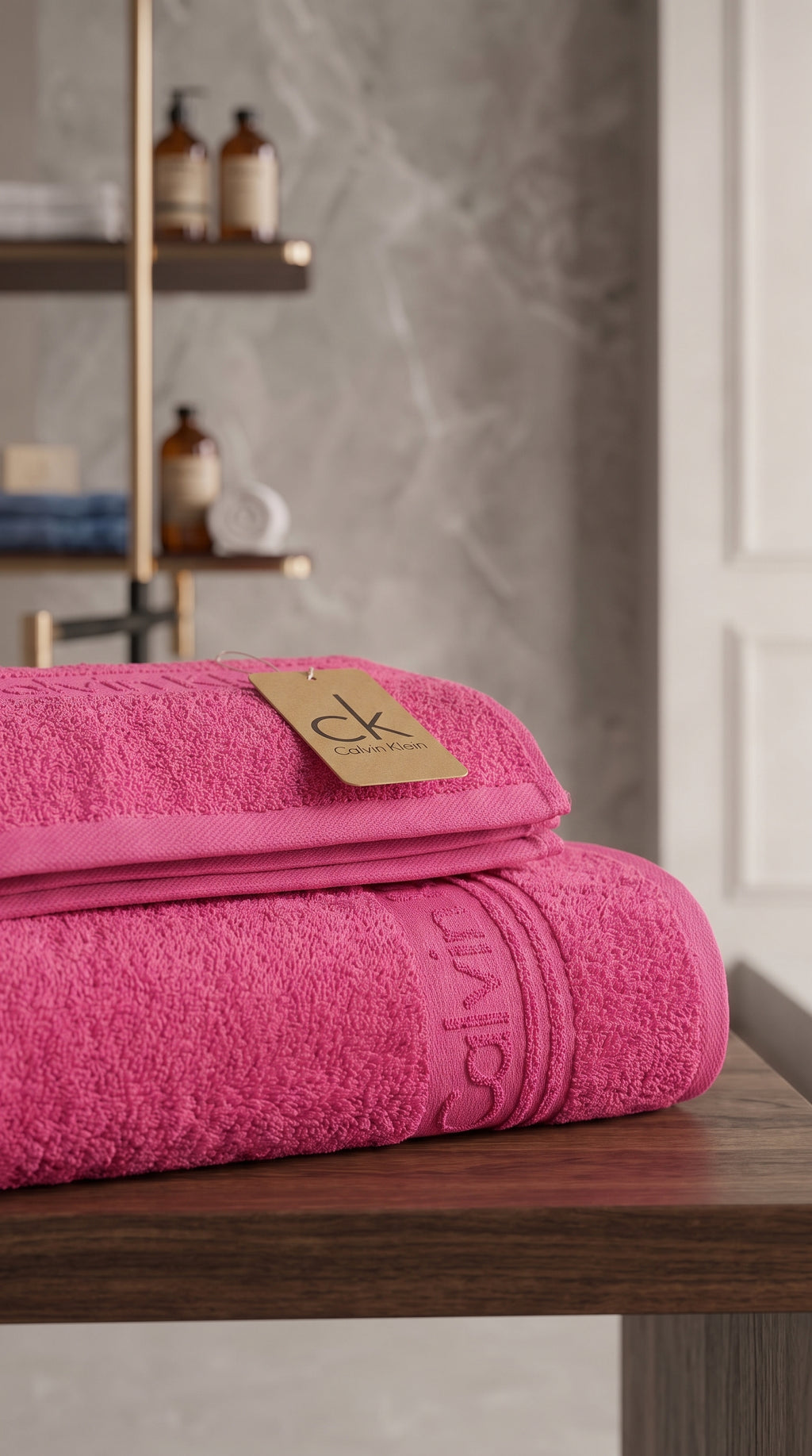 Hot Pink Premium Cotton Towel Set | Bath Towel & Hand Towel Combo, 100% Cotton