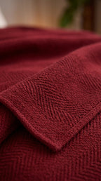 Textured Chevron Woven Cotton Blanket – Rich Brown All-Season Throw