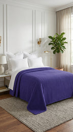 Zig-Zag Chevron Cotton Blanket – All-Season Bedding for Double Bed (210x240 cm)