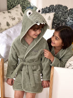 Crocodile Hooded Kids Bathrobe – Green (Ages 4 to 8)