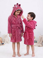 Cute Pink Dragon Kids Bathrobe – Everyday Comfort | (Ages 4, 6)