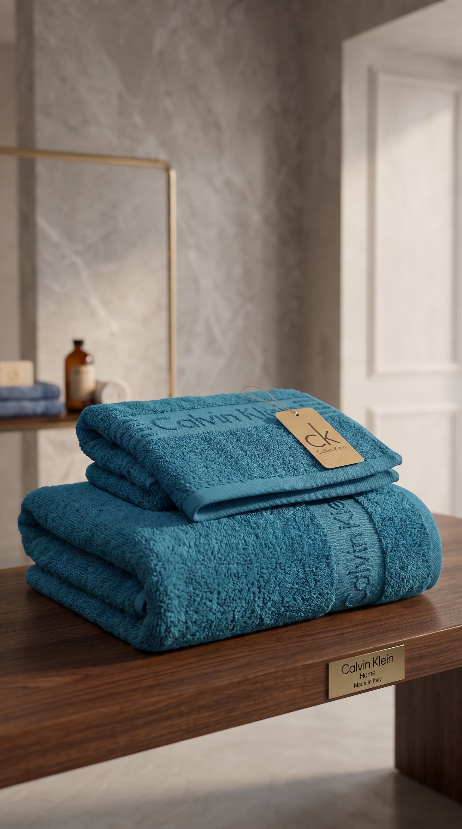 Teal Blue Premium Cotton Towel Set | Bath Towel & Hand Towel Combo, 100% Cotton