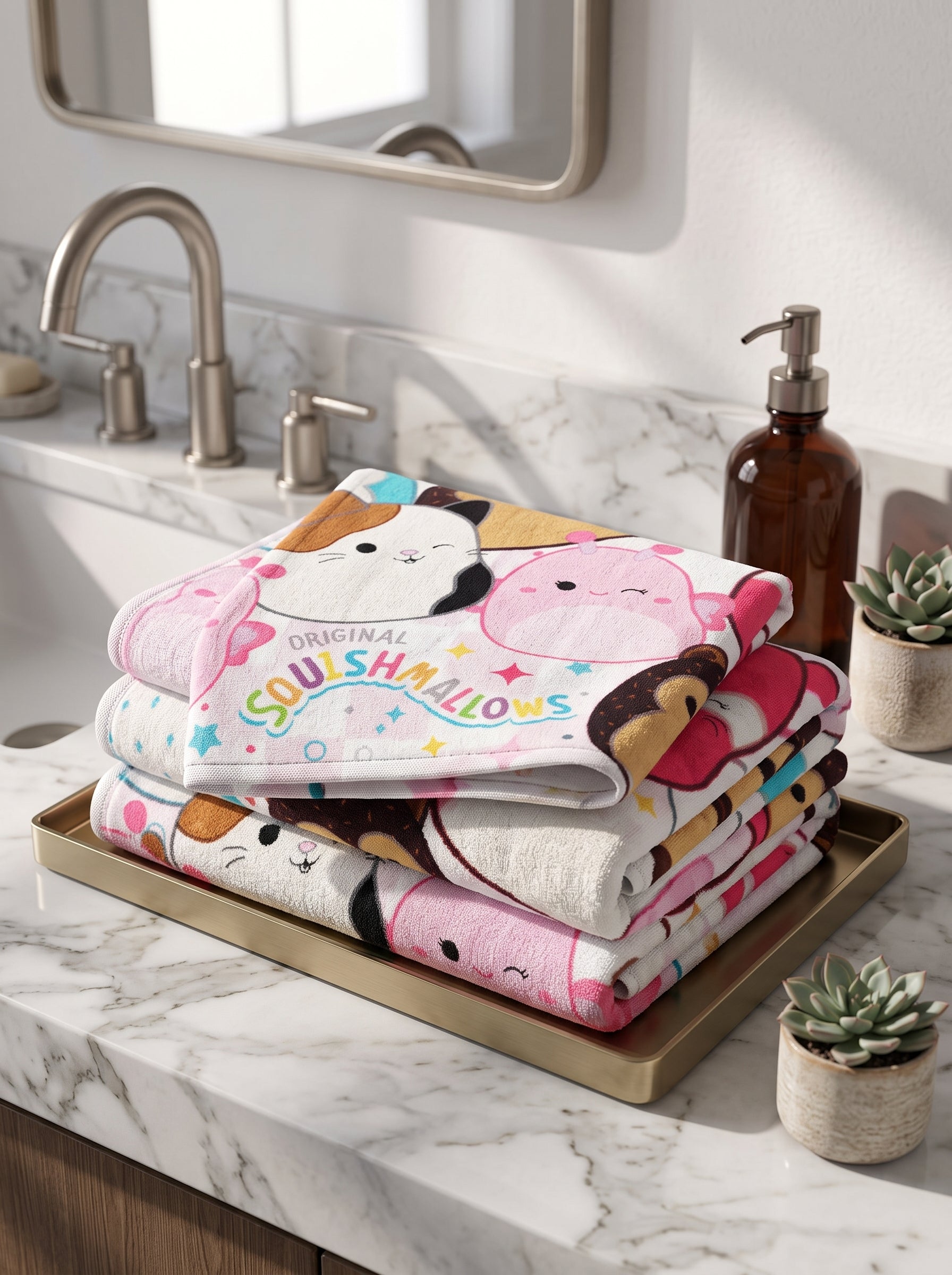Kids Cute Animal Character Printed Towel - Soft & Absorbent Bath Towel