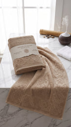 Beige Sand Cotton Bath Towel Set of 2 | 100% Cotton 600 GSM Absorbent Towels