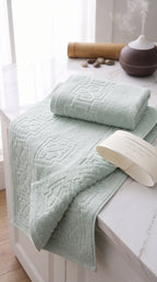 Sage Green Cotton Bath Towel Set of 2 | 100% Cotton Heavy Absorbent Towels