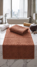 Rust Terracotta Cotton Bath Towel Set of 2 | 100% Cotton Absorbent Heavyweight Towels