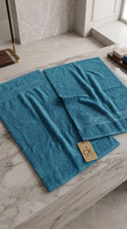 Teal Blue Premium Cotton Towel Set | Bath Towel & Hand Towel Combo, 100% Cotton