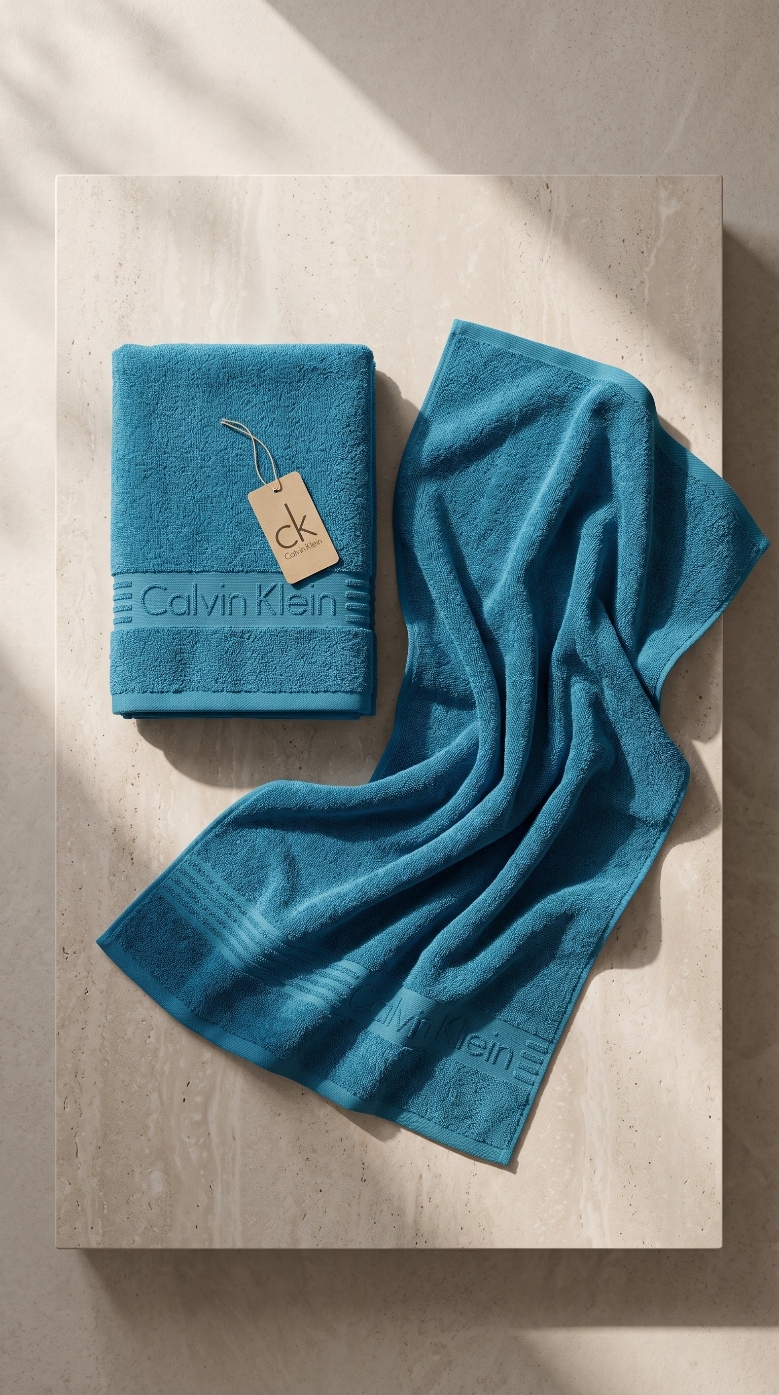 Teal Blue Premium Cotton Towel Set | Bath Towel & Hand Towel Combo, 100% Cotton