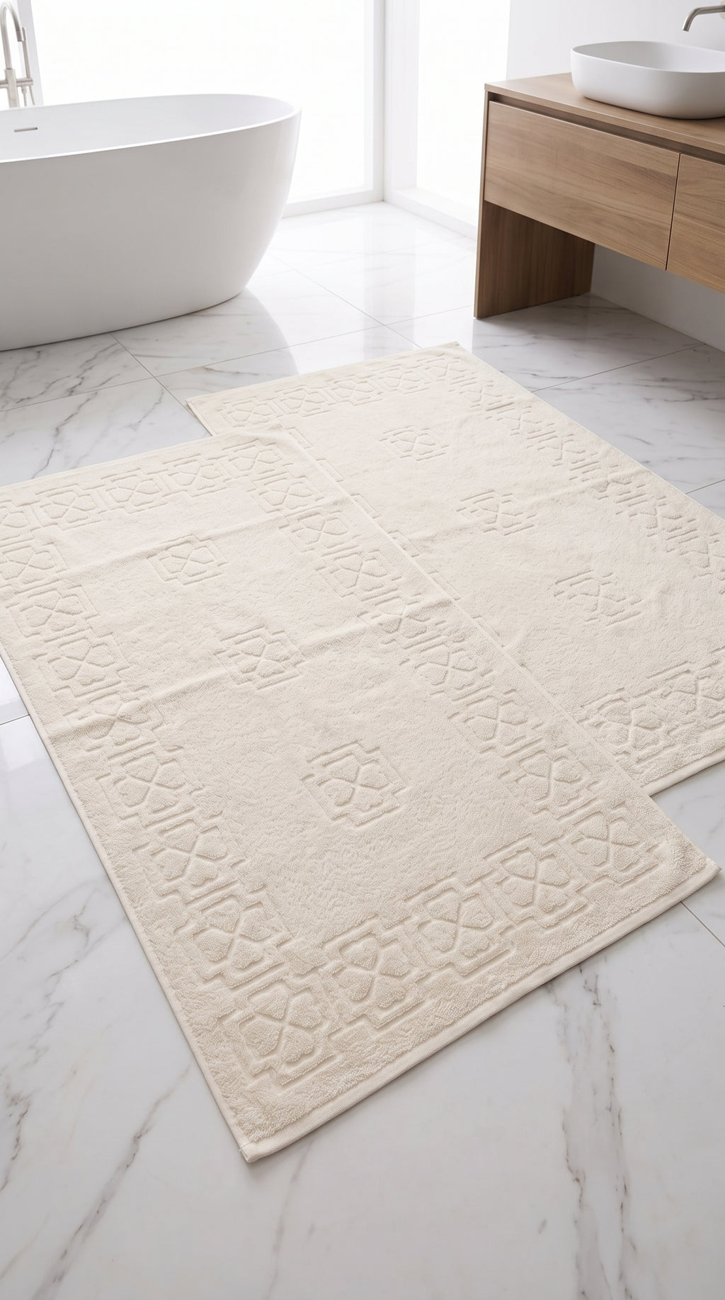 Ivory Cream Cotton Bath Towel Set of 2 | 100% Cotton Soft Absorbent Towels
