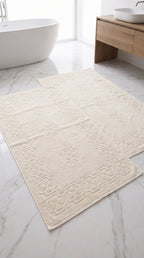 Ivory Cream Cotton Bath Towel Set of 2 | 100% Cotton Soft Absorbent Towels